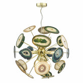 Achates 9LT Pendant Gold & Agate ACH1355 Dar Lighting